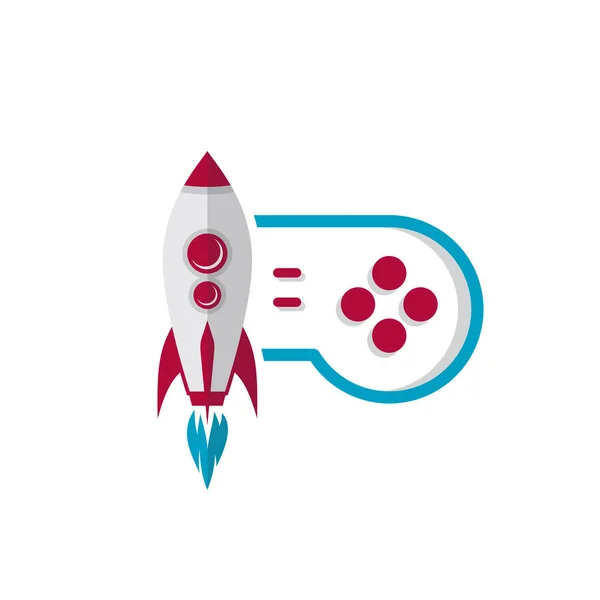 Cosmic Rocket Joystick Vector Illustration — Stock Vector