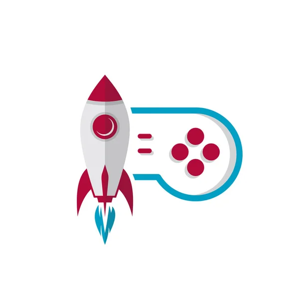 Cosmic Rocket Joystick Vector Illustration — Stock Vector