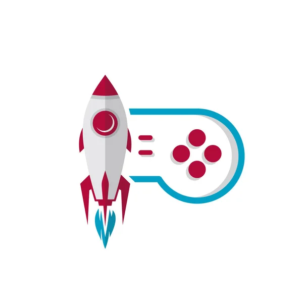 Cosmic Rocket Joystick Vector Illustration — Stock Vector