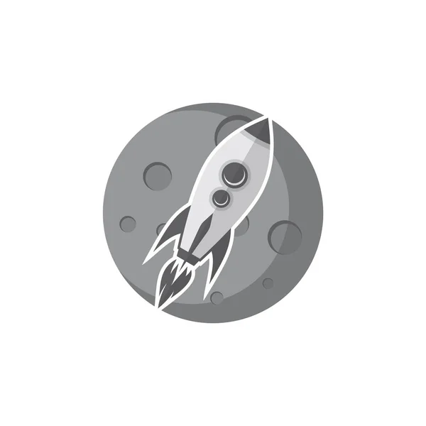 vector icons of flying rocket on white background