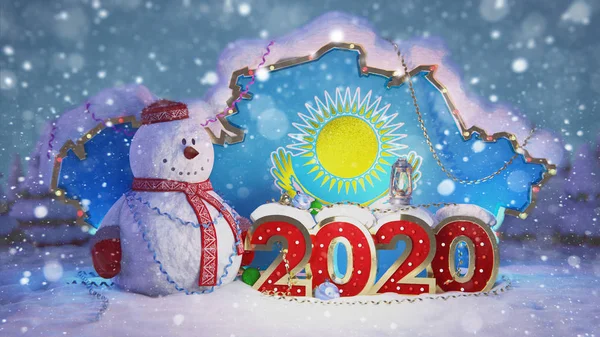 新年快乐！ 2020年。 D渲染-说明 — 图库照片