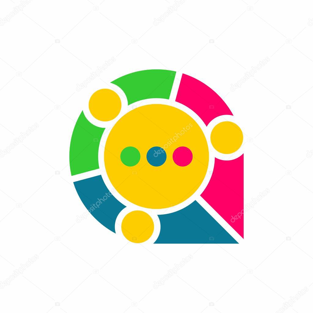 Logo for conferences. The symbol of the post, the message and the letters 