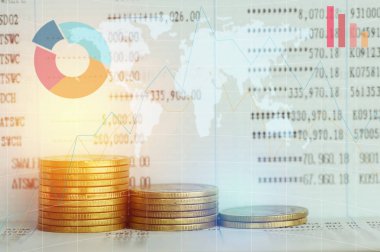 sikke para hesabına kitap Finans ile yığın ve kavram bankacılık background.concept içinde için büyümek ve iş dünyasında başarı için adım adım yürümek
