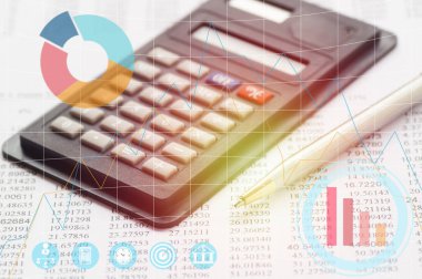 hesap makinesi ve background.concept büyüme ve iş dünyasında başarı için hesap kitap Finans ve bankacılık kavramı kalem