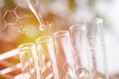 bilimsel deneyler, labaratuar donanımları ve test tüpleri-kavramı