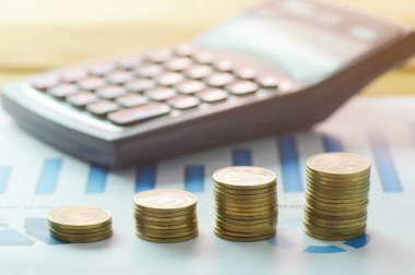 Finans sermaye bankacılık ve muhasebe kavramı, para sikke ve c