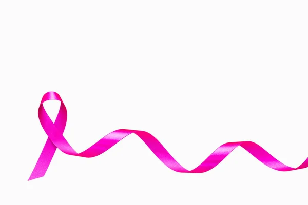 Pink ribbon and cancer  signs on white  background — Stock Photo, Image