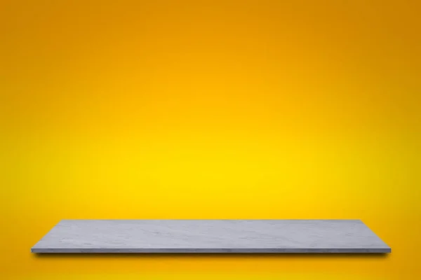 Fehér felső márvány polc és kő padló textúra, sárga vagy vagy — Stock Fotó