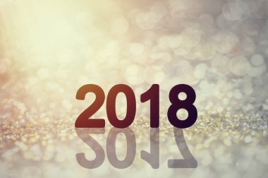 2018 bokeh arka plan ve mutlu yeni yıl