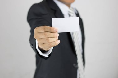 işadamı beyaz kağıt ve sing, kopya alanı göster