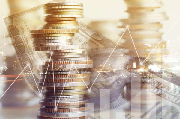 Sikke para hesabına kitap Finans ve bankacılık kavramı ile Background.Concept içinde büyümek ve iş dünyasında başarı için adım adım yürümek için yığılmış