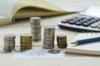 yığın para para background.concept içinde için grafik bankacılık anlayışıyla büyümek ve iş dünyasında başarı için adım adım yürümek