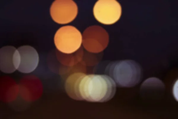 Desfocado Cidade Noite Suave Desfoque Bokeh Fundo Luz Carro Com — Fotografia de Stock