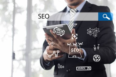 Arama motoru optimize Seo tarama kavramı, işadamı ho