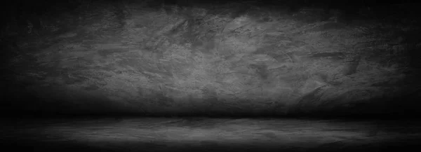 Horizontal negro, oscuro y gris pared de cemento abstracto y estudio —  Fotos de Stock