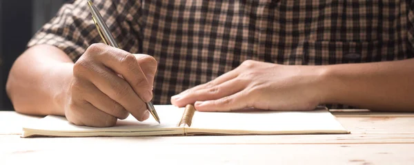 Scrittura Mano Taccuino Poesia Documento Idee Breve Distanza — Foto Stock