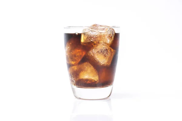 Bebida Fria Refrigerante Com Gelo Copo Cola Para Bebida Quente — Fotografia de Stock