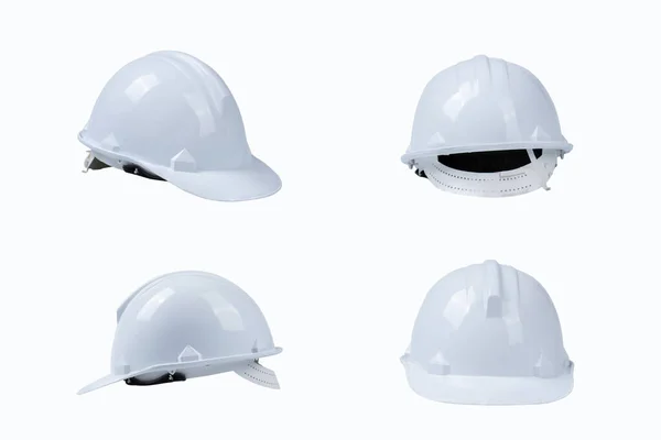 一套白色头盔 建筑工具和防护装置 — 图库照片