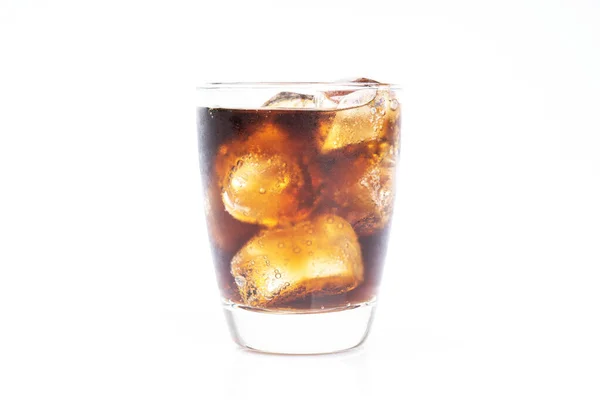 Bebida Fria Refrigerante Com Gelo Copo Cola Para Bebida Quente — Fotografia de Stock