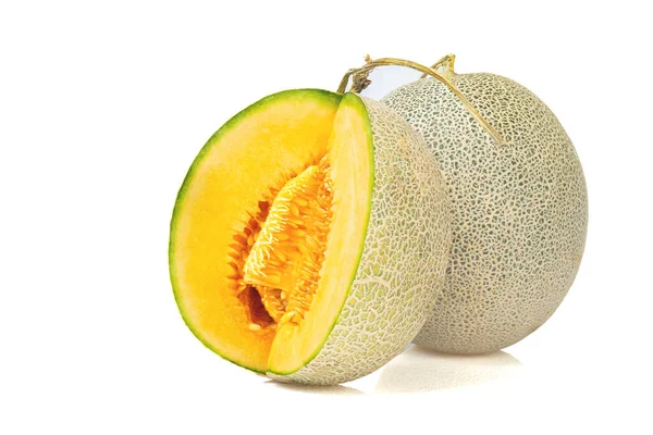 Ljus Frukt Melon Isolerad Vit Bakgrund — Stockfoto