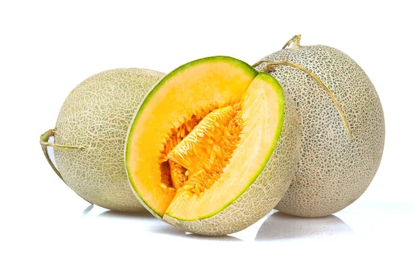 Ljus Frukt Melon Isolerad Vit Bakgrund — Stockfoto