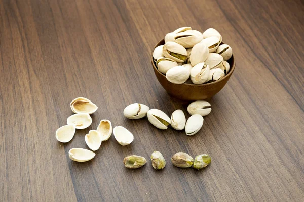 Pistachio Nuts Old Wooden Background — Stock Photo, Image