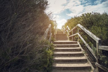Vintage açık Staircase.soft odak