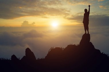 siluet başarıları başarılı kol adam suc kutluyor