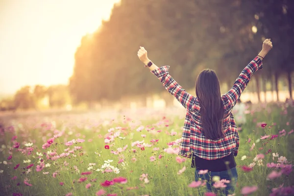 sunset evren çiçek alan bir güzel kız. fr kavramı