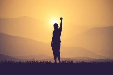 siluet başarıları başarılı kol adam suc kutluyor