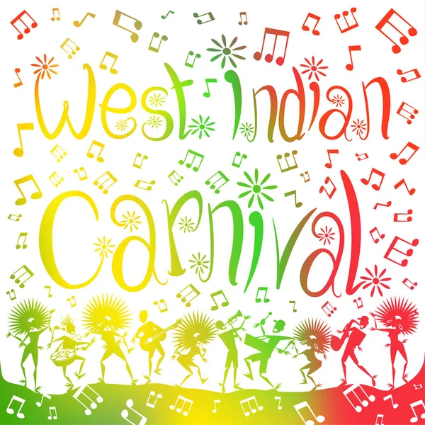 Δυτικό Ινδικό Καρναβάλι θαμπάδα αφίσα. — Διανυσματικό Αρχείο