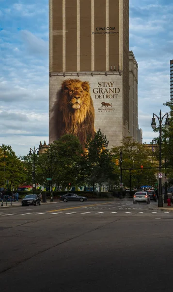 Detroit, Mi - 5 de octubre de 2019: MGM Grand Casino historic mural in do — Foto de Stock