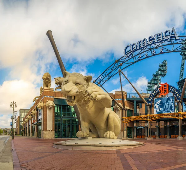 Detroit, MI - Oct 6 2019: Comerica Park is the home of Detroit Tigers baseball team — Stock Photo, Image