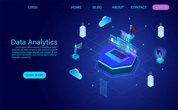 Visualisering av stora datanät. Avancerad dataanalys — Stock vektor