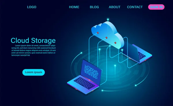 Cloud storage technology and networking concept — Stockový vektor