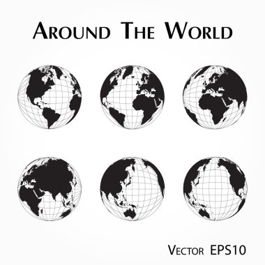 dünya çapında ( enlem ve boylam ile dünya haritası nın anahat )