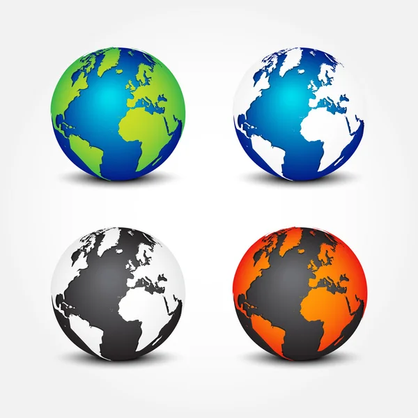 Conjunto de global em cores diferentes (4 estações  ) —  Vetores de Stock
