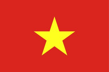 Vietnam bayrağı resmi vektör. Vietnam Sosyalist Cumhuriyeti