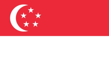 Singapur bayrağı resmi vektör. Singapur Cumhuriyeti .