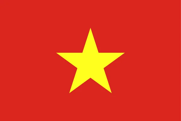 Drapeau vectoriel officiel du Vietnam. République Socialiste du Vietnam — Image vectorielle