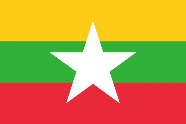 Offizielle Vektorfahne von Myanmar. Republik der Union der Myanmaren . — Stockvektor