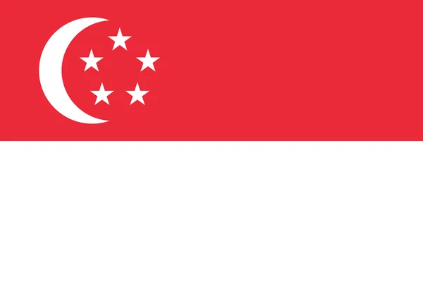 Bandeira vetorial oficial de Singapura. República de Singapura  . — Vetor de Stock