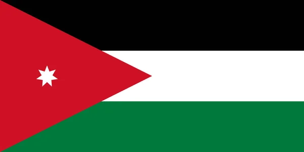Oficiální vektor vlajka Jordánska. Jordánské hášimovské království . — Stockový vektor