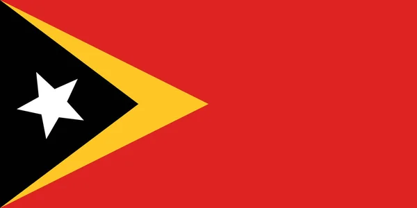 Bandera vectorial oficial de Timor Oriental. República Democrática de Timor Oriental  . — Vector de stock