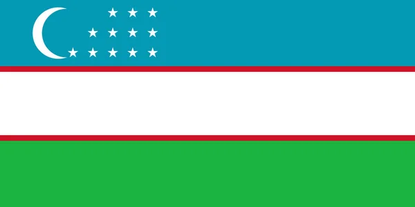 Bandeira vetorial oficial do Uzbequistão. República do Usbequistão  . — Vetor de Stock