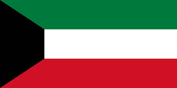 Bandeira vetorial oficial do Kuwait. Estado do Kuwait  . — Vetor de Stock