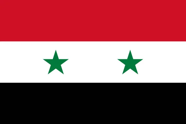 Oficiální vektor vlajka Sýrie. Syrská arabská republika . — Stockový vektor