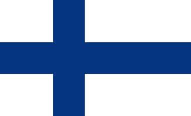 Finlandiya bayrağı resmi vektör. Finlandiya Cumhuriyeti . 