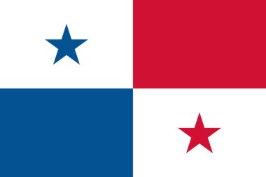 Panama bayrağı resmi vektör. Panama Cumhuriyeti .