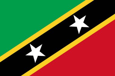 Saint Kitts ve Nevis resmi vektör bayrağı. Aziz Christopher ve Nevis Federasyonu .